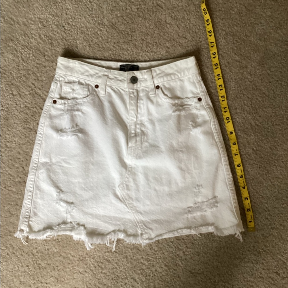 Abercrombie & Fitch White Jean Skirt